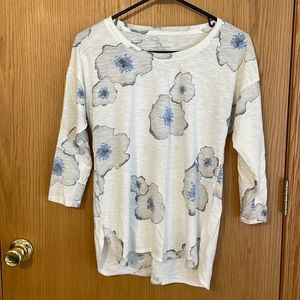 Cotton 3/4 sleeve floral top